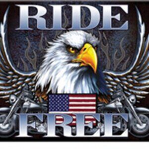 Motorcycle "RIDE FREE" 16" wide x 12"tall Tempered Glass Cutting Board 784-C